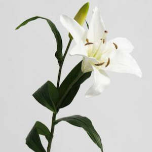 Artificial Flowers: 82cm Lily Spray Flower & Bud