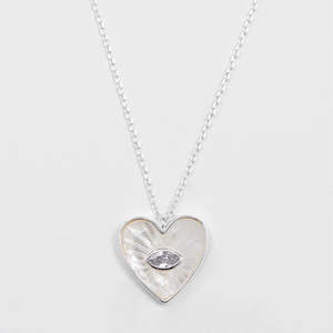 Stella Gemma: Stella + Gemma Silver Heart Eye Necklace