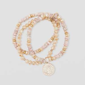 Stella Gemma: Stella + Gemma Peach Moonstone Bracelet Set