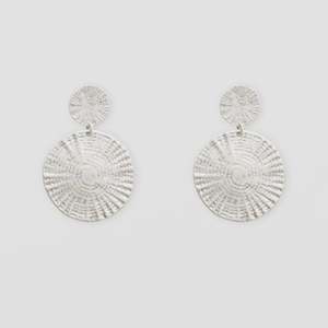 Stella Gemma: Stella + Gemma Silver Aztec Disk Earrings