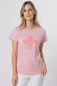 Stella + Gemma Blush Chevron Cross Tee