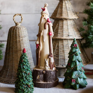 39cm Tall Santa & Forest Animals