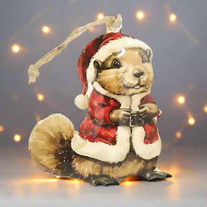10cm Vintage Beaver Christmas Tree Decoration