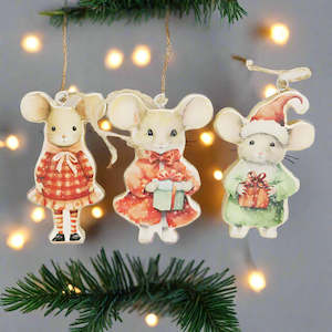 10cm Mice Christmas Tree Decorations