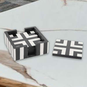 Le Monde Ebony & Ivory Coaster Set