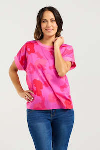 Zafina Fuschia Burst Olivia Top