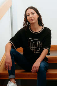 Seduce: Seduce Black Gemma Tee Top