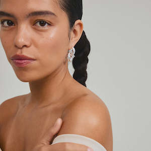 Pilgrim: SILVER AGNI EARRINGS