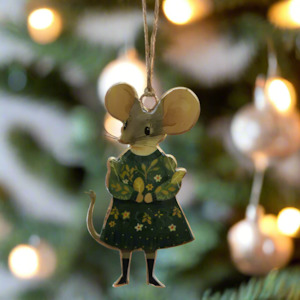 French Country: 10cm Edna Mouse Tree Ornament
