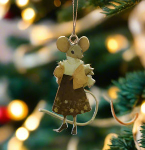 French Country: 10cm Beatrice Mouse Tree Ornament