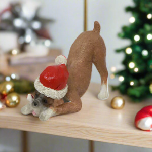 French Country Boxer Santa Hat