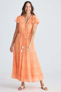 Coral Delilah Maxi Dress