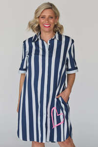 Fashion: Liv & Milly Navy Stripe Heart Maddie Dress