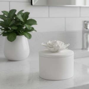 Homeware: Le Forge White Porcelain Flower Trinket Box