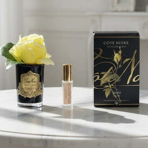 Cote Noire: Cote Noire Black Glass Yellow Rose Bud