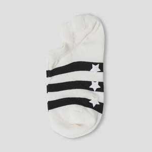 Gifts For Her: Stella + Gemma Black Stripe & Stars No Show Socks