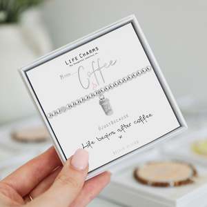 Novelty Gifts: Coffee Life Charms Silver Bracelet
