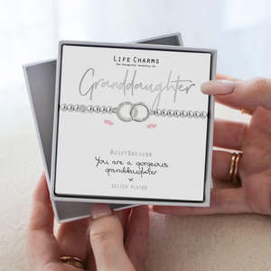 Novelty Gifts: Grandaughter Life Charms Silver Bracelet