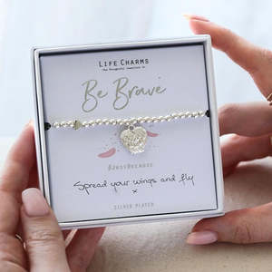 Be Brave Life Charms Silver Bracelet