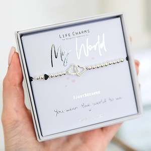 Novelty Gifts: My World Life Charms Silver Bracelet