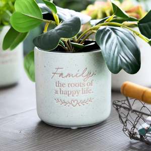 Novelty Gifts: Family Quote Positive Plant Pot