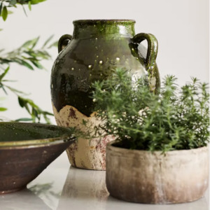 Home Decor: French Country Rustic Romano Green Urn