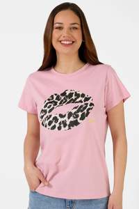 Stella + Gemma Blush Leopard Lips Tee