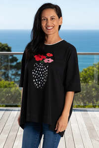 Jellicoe Black Flower Box Tee