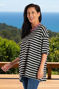 Jellicoe Black & White Stripe Box Tee