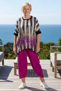 Jellicoe Foxglove Stripe Relaxed Tee