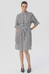 Blacklist Black Stripe Vena Shirt Dress