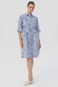 Skirts Dresses: Blacklist Vena Shirt Dress Heron Stripe