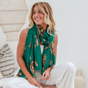 Accessories: Green Whisper Bloom Scarf