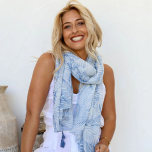Chambray Blue Palm Breeze Scarf