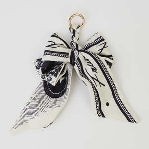 Stella + Gemma Black & White Bow Keychain