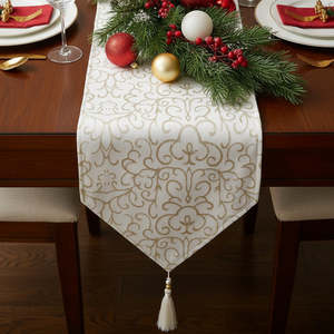 Ivory Scroll Table Runner 180cm