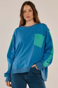 Betty Basics Blue Green Tania Sweatshirt