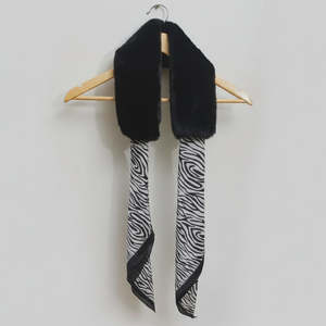 Stella + Gemma Fur Neck Scarf with Zebra Tie