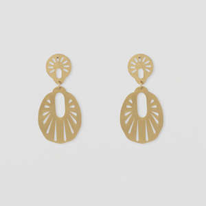Stella + Gemma Matt Gold Drop Earrings