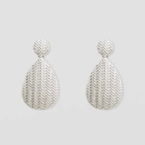 Stella + Gemma Silver Teardrop Textured Earrings