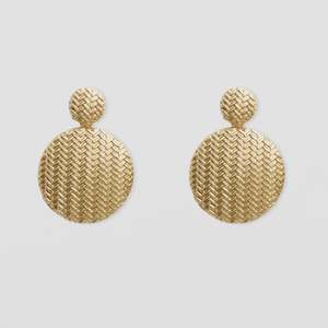 Stella + Gemma Gold Textured Round Earrings
