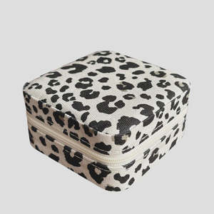 Sentiments: Estelle White Leopard Travel Jewellery Box