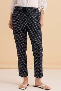 Pants: Betty Basics Navy & Polka Dot Kenzie Jogger