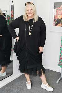 Jellicoe Noir Black Urban Fold Dress