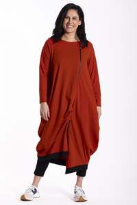 Jellicoe Spiced Flame Urban Fold Dress