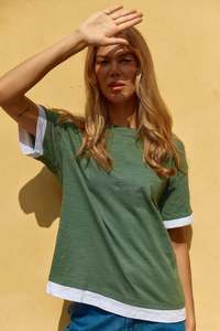 Clearance: Betty Basics Green Boyfriend Tee