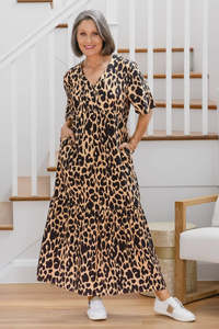Freez Leopard Print Wendy Maxi Dress