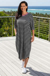 Jellicoe Simone Dress Black & White Stripe