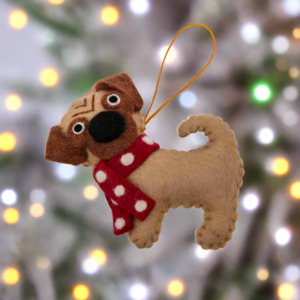 Christmas 1: Pashom Pug Scarf Decoration