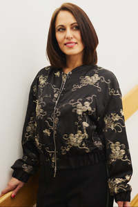 Jackets Coats: Zafina Gilded Bloom Raven Jacket